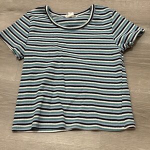 Full Tilt Multicolor Striped Short Sleeve Tee